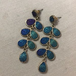 Dangling druzy stone earrings